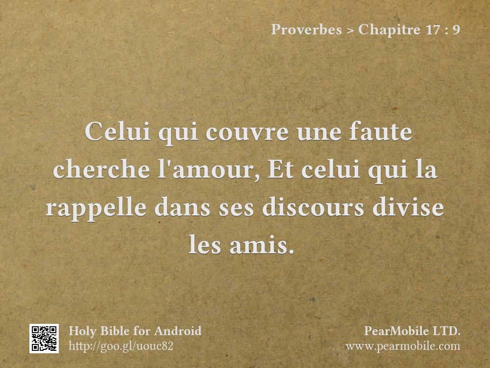 Proverbes, Chapitre 17:9